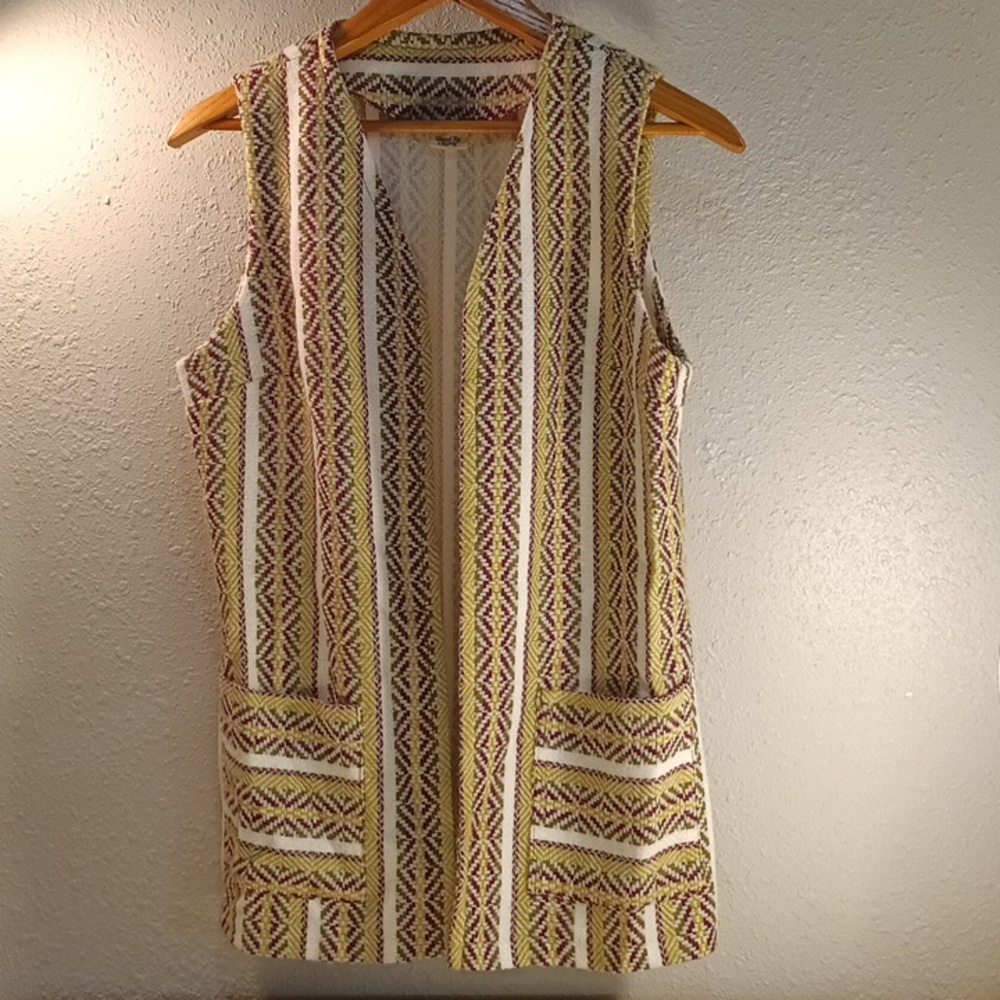 Vintage Queens Way To Fashion Chevron/Aztec Patterned Tapestry Vest